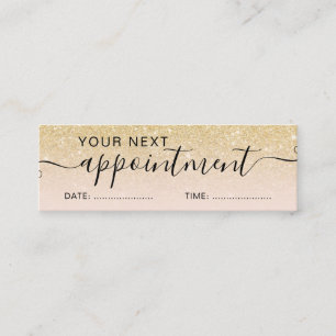 Moderne chic gold glitter ombre blush afspraak mini visitekaartje