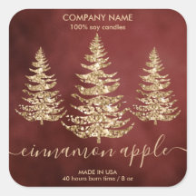 Moderne Chic Gold Glitter Pine Kerstkaars