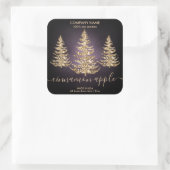 Moderne Chic Gold Glitter Pine Kerstkaars Vierkante Sticker (Tas)