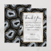 Moderne chic Gold White Agate Geode Stones Bedankkaart (Voorkant / Achterkant)