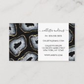 Moderne chic Gold White Agate Geode Stones Visitekaartje (Achterkant)