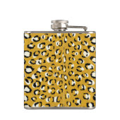 Moderne chic goud luipaardprint patroon monogram heupfles (Achterkant)