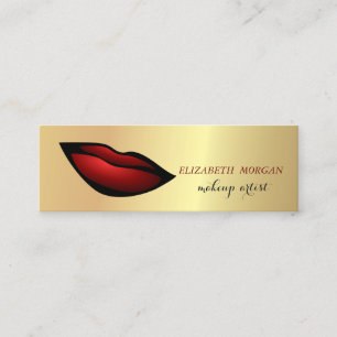 Moderne Chic Goud, Rode Lippen, Visagist Mini Visitekaartje