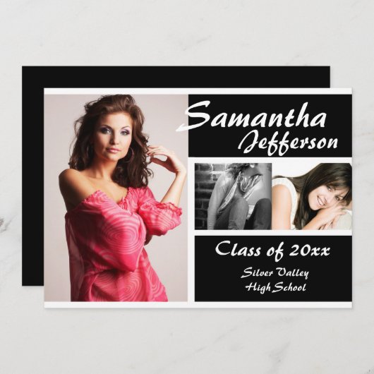 Moderne Chic Graduation Faire-part 5x7 (Devant / Derrière)