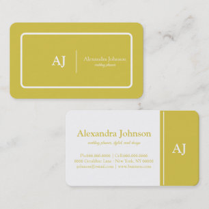 Moderne Chic Groene Monogram Stijlvolle Trendy Visitekaartje