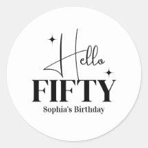 Moderne Chic Hallo Vijftig 50ste Verjaardag Custom