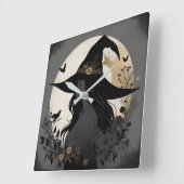 Moderne Chic Halloween Heks Grote Muur Klok (Hoek)