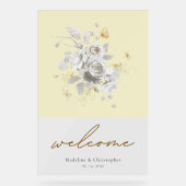 Moderne Chic Jaune Mariage Affiche de bienvenue (Recto)