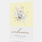 Moderne Chic Jaune Mariage Affiche de bienvenue (Angle)