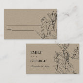 MODERNE CHIC KRAFT LINE DESSIN CARTES FLORALES (Devant / Derrière)