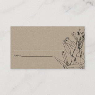 MODERNE CHIC KRAFT LINE DESSIN CARTES FLORALES