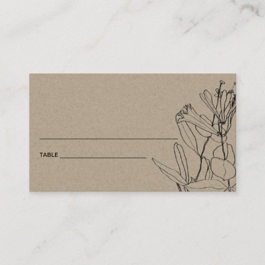 MODERNE CHIC KRAFT LINE DESSIN CARTES FLORALES (Devant)