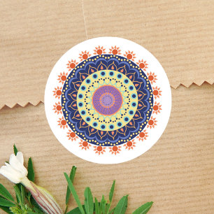 Moderne Chic Mandala minimalistisch Ronde Sticker