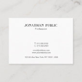 Moderne Chic Minimalistics Sjabloon Trendy Elegant Visitekaartje (Achterkant)