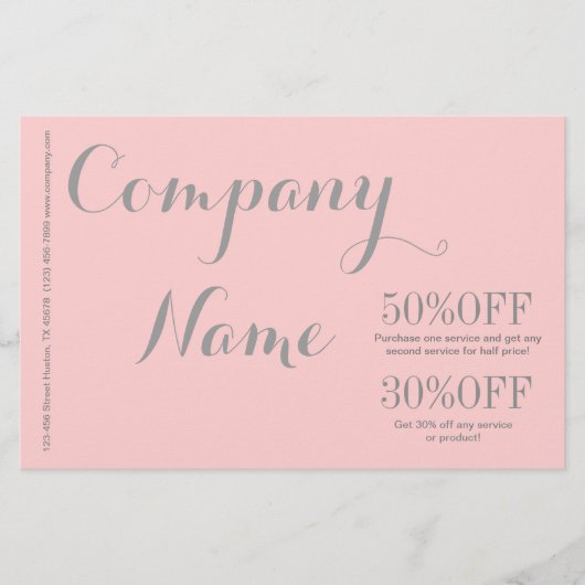 Moderne Chic Minimalistische Cosmetologist roze Flyer (Voorkant)