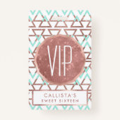 Moderne Chic Mint Green Roos Gold Glitter Triangle Badge (Voorkant)