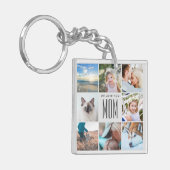 Moderne Chic Moederdag mam Family Foto Collage Sleutelhanger (Voorkant Links)