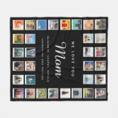Moderne Chic Moederdag Photo Collage Black Fleece (Voorkant (Horizontaal))
