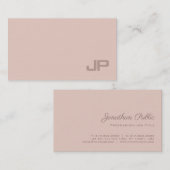 Moderne Chic Monogram Plain Professionele Luxe Visitekaartje (Voorkant / Achterkant)