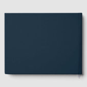 Moderne Chic Navy Blauwe Witte Script Bruiloft Gastenboek (Achterkant)