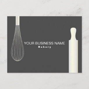 Moderne Chic Nep Wit Goud Bakkerij Zakelijk Briefkaart