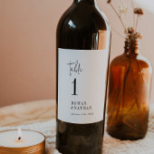 Moderne Chic Noir Blanc Table Numéro Vin Étiquette