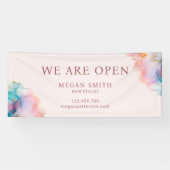 Moderne Chic Pastel Alcohol Ink Banner (Horizontaal)