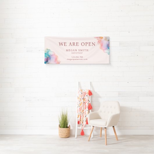 Moderne Chic Pastel Alcohol Inkt Banner (Insitu)