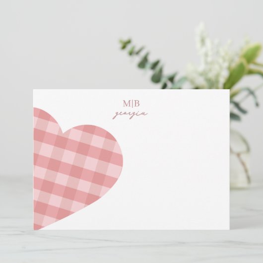 Moderne chic pastel roze roze geruit raster kaart (Staand voorkant)