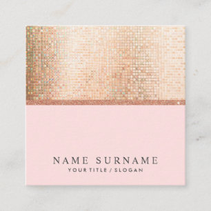 Moderne Chic PastelPink Carré Carte de visite