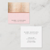 Moderne Chic PastelPink Carré Carte de visite (Devant / Derrière)