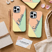 Moderne Chic Perzik Blush Mint Geel Aangepaste Naa Case-Mate iPhone Case