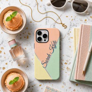 Moderne Chic Perzik Blush Mint Geel Aangepaste Naa iPhone 16 Pro Max Hoesje