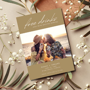 Moderne chic Photo Free Drinken Wedding Save The Date