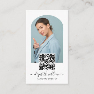 Moderne Chic Professional Arch Lijst Foto QR Code Visitekaartje