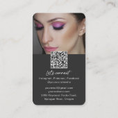 Moderne chic QR code trendy lash foto Business Car Visitekaartje (Achterkant)