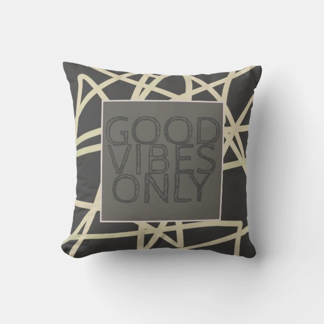 moderne chic quote kussen - goede vibes alleen (Voorkant)