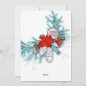 Moderne Chic Red Pine Krans Joy Vakantie Feestdagenkaart (Achterkant)