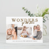 Moderne chic religieux or carte de Noël multi phot (Debout devant)