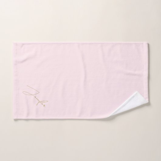 Moderne Chic Rose Gold Nom Script (Serviette à main)