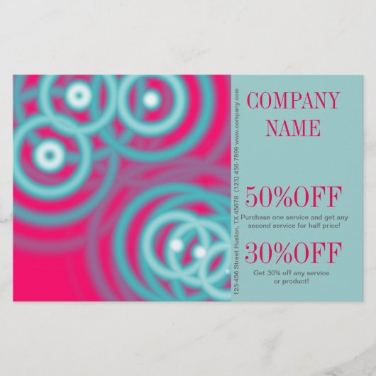 moderne chic roze aqua blauwe abstract flyer (Voorkant)