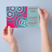 moderne chic roze aqua blauwe abstract flyer (Hand)