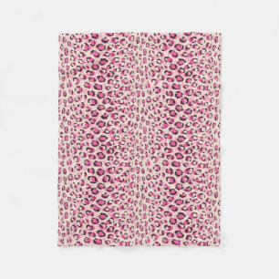 Moderne chic roze luipaardprint patroon monogram fleece deken