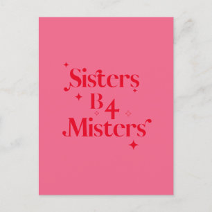 Moderne Chic Roze Rode Sparkle Sister Galentines D Feestdagenkaart