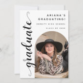 Moderne Chic Script Afstuderen Open House Aankondiging (Voorkant)