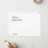 Moderne Chic Script Calligraphy Note Kaart Notitiekaartje (Voorkant / Achterkant in situ)