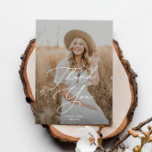 Moderne Chic Script Graduation Carte de remercieme