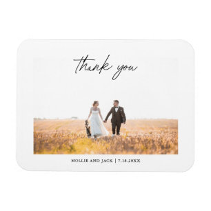 Moderne chic script handgeschreven trouwfoto magne magneet