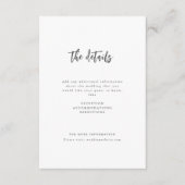 Moderne Chic Script minimalist bruiloft Details En Informatiekaartje (Voorkant)