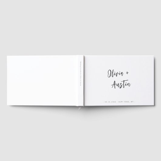 Moderne Chic Script Minimalist Weddenschap Gastenboek (Volledig)